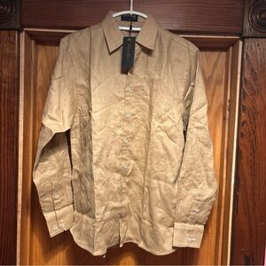 aqua blu australia blake caramel Linen Long Sleeve Shirt US4 New